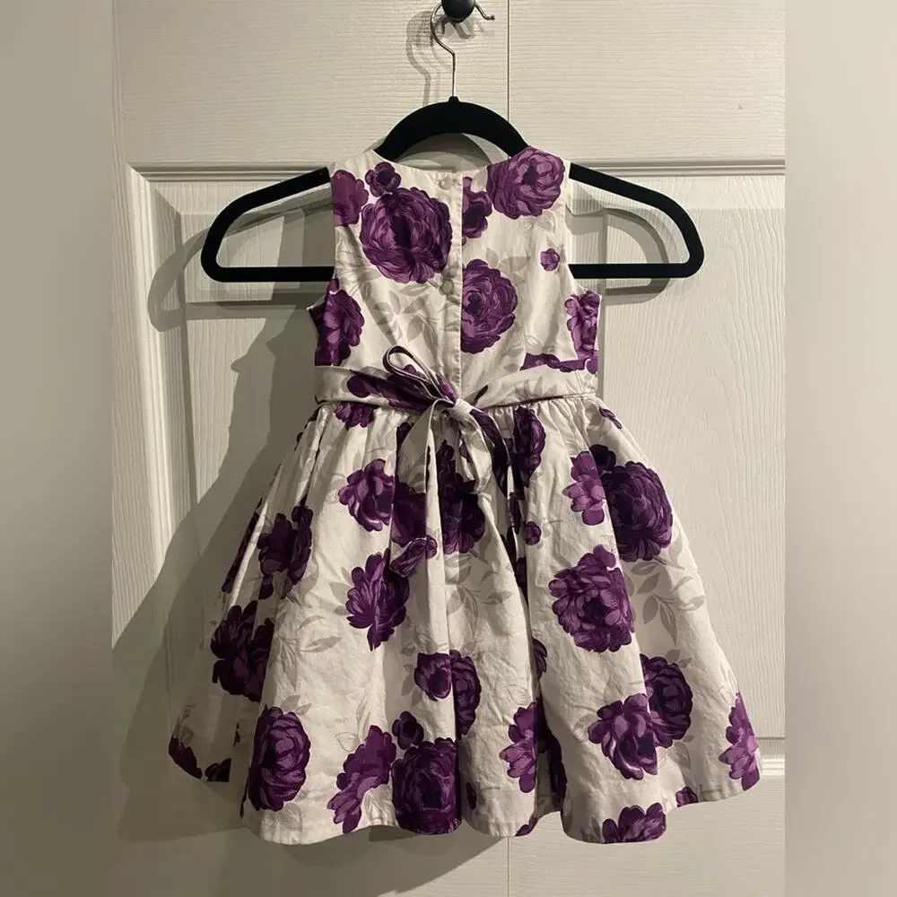 Janie and Jack Girls Size 3 Purple Floral Tulle Dress